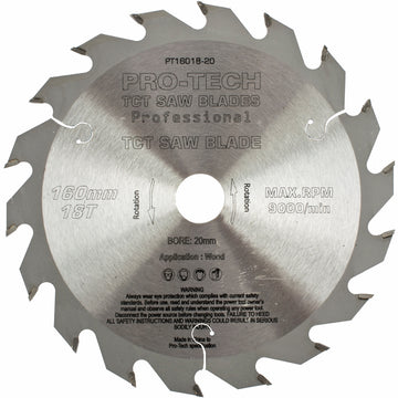 Image of a SAW BLADE TCT 160X2.2X20X18T WOOD PROF. PRO-TECH FES. TS55 PW1