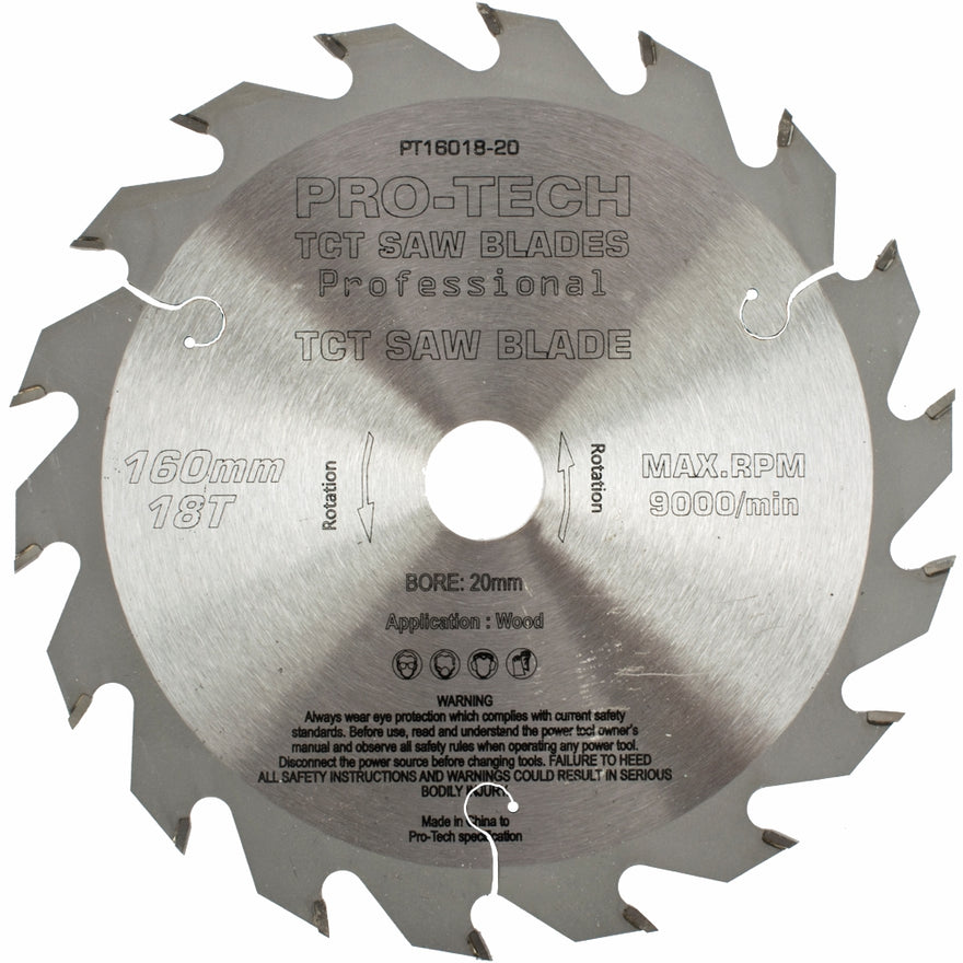 Image of a SAW BLADE TCT 160X2.2X20X18T WOOD PROF. PRO-TECH FES. TS55 PW1
