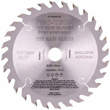 Image of a SAW BLADE TCT 160X2.2X20X28T WOOD PROF. PRO-TECH FES. TS55 W28
