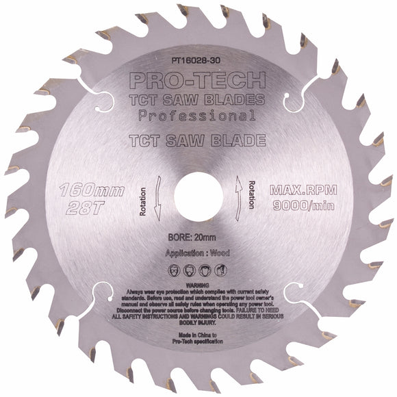 Image of a SAW BLADE TCT 160X2.2X20X28T WOOD PROF. PRO-TECH FES. TS55 W28