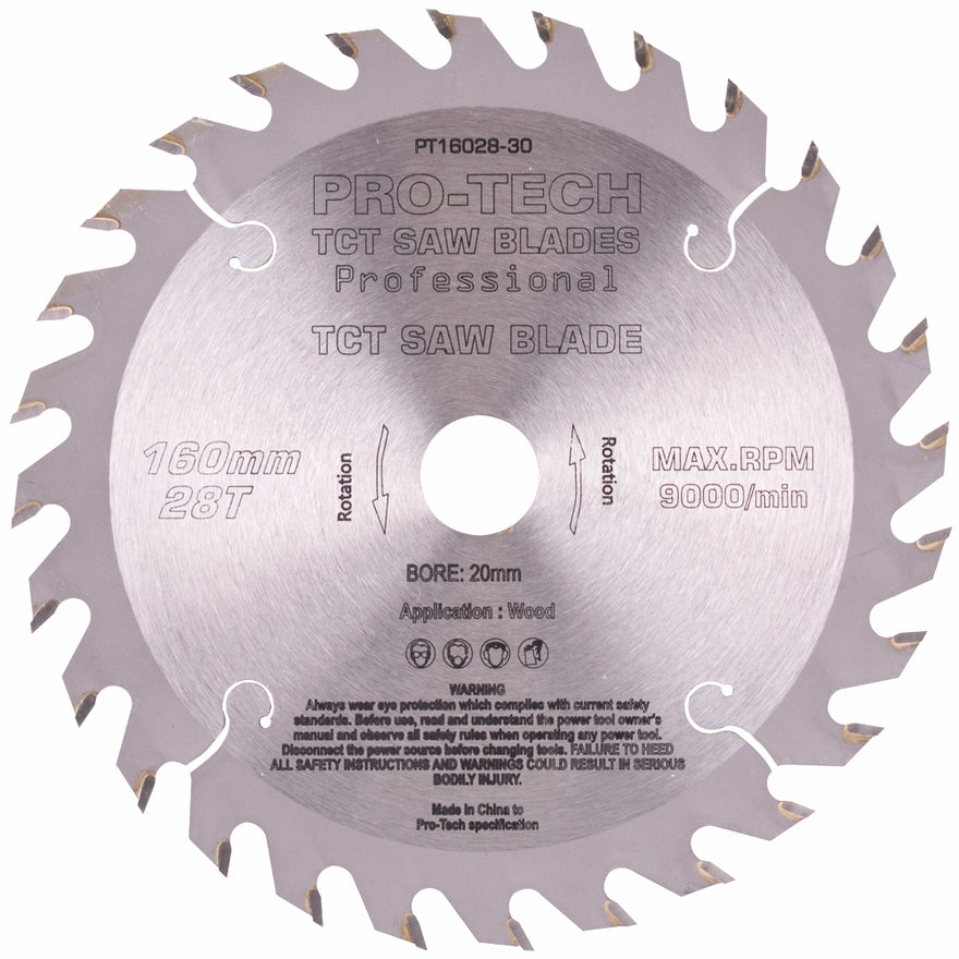 Image of a SAW BLADE TCT 160X2.2X20X28T WOOD PROF. PRO-TECH FES. TS55 W28