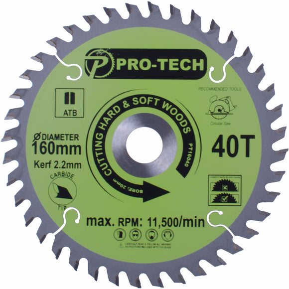 Image of a SAW BLADE TCT 160 X 2.2 X 20 X 40T WOOD PROF.