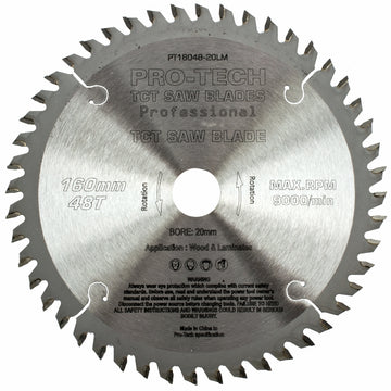 Image of a SAW BLADE TCT 160X2.2X20X48T WOOD PROF. PRO-TECH FES. TS55 PW1