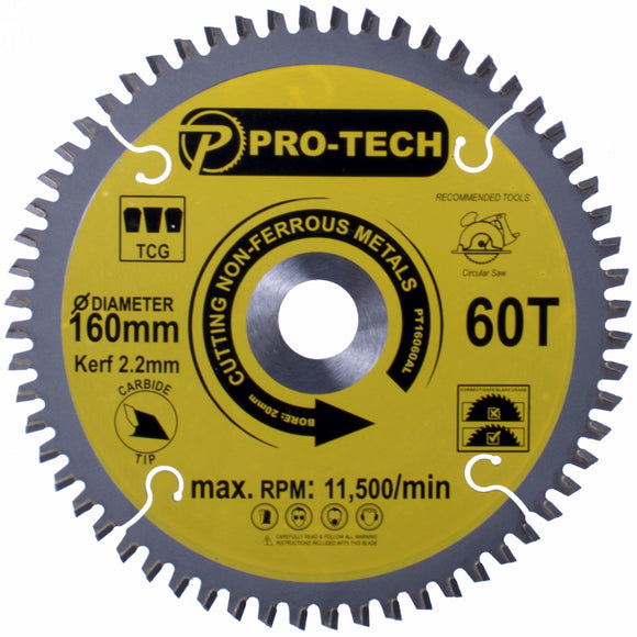 Image of a SAW BLADE TCT 160 X 2.2 X 20 X 60T ALUM. PROF.