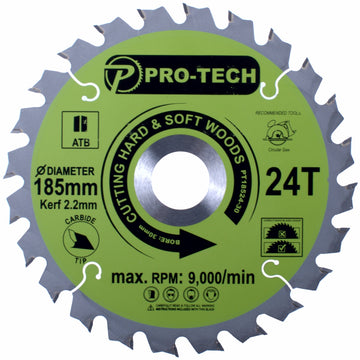 Image of a SAW BLADE TCT 185 X 2.2 X 30 X 24T WOOD PROF.