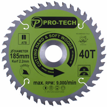 Image of a SAW BLADE TCT 185 X 2.2 X 30 X 40T WOOD PROF.