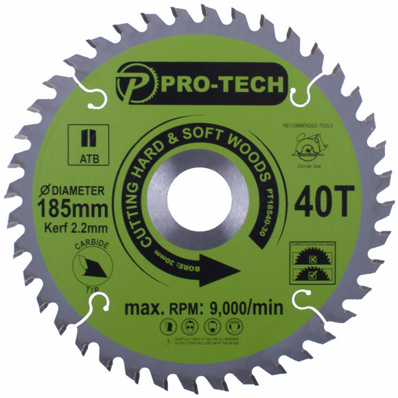 Image of a SAW BLADE TCT 185 X 2.2 X 30 X 40T WOOD PROF.