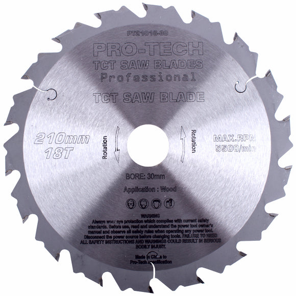 Image of a SAW BLADE TCT 210X2.4X30X18T WOOD PROF. PRO-TECH FES. TS75