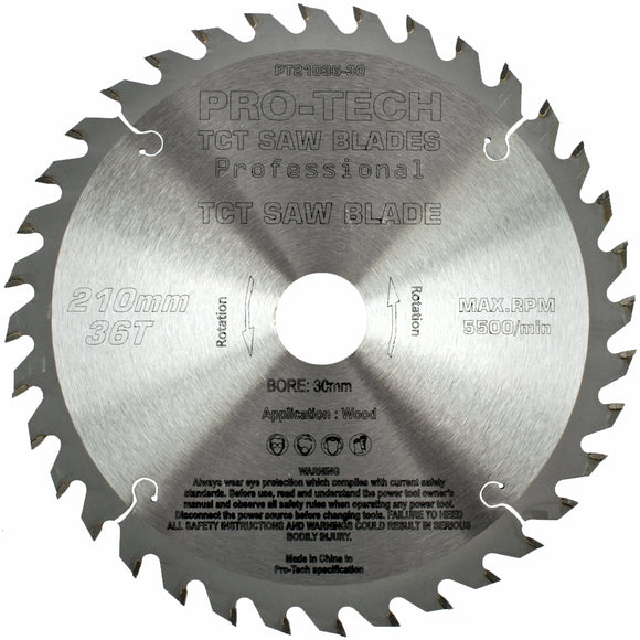 Image of a SAW BLADE TCT 210X2.4X30X36T WOOD PROF. PRO-TECH FES. TS75