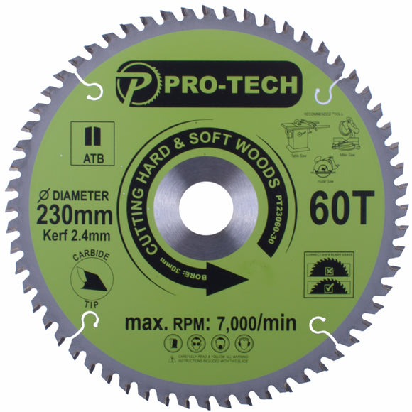 Image of a SAW BLADE TCT 230 X 2.4 X 30 X 60T WOOD PROF.