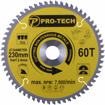 Image of a SAW BLADE TCT 230 X 2.4 X 30 X 60T ALUM. PROF.