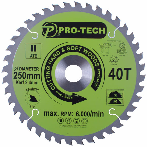Image of a SAW BLADE TCT 250 X 2.4 X 30 X 40T WOOD PROF.