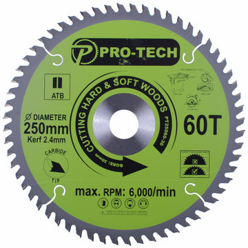 Image of a SAW BLADE TCT 250 X 2.4 X 30 X 60T WOOD PROF.