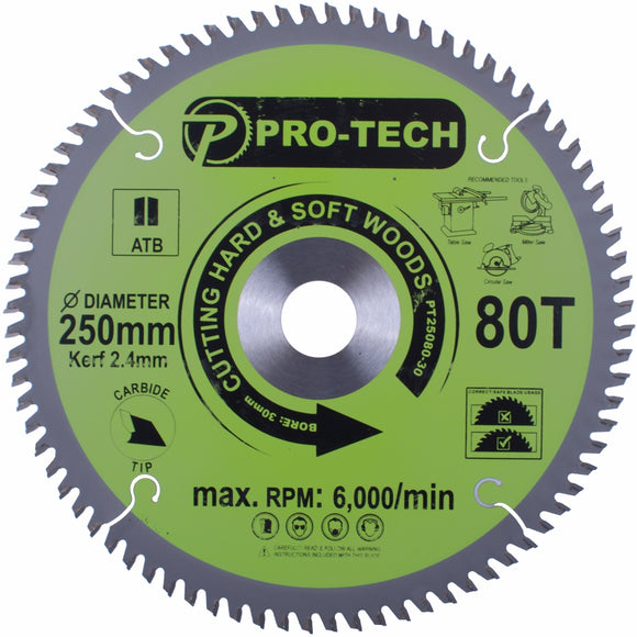 Image of a SAW BLADE TCT 250 X 2.4 X 30 X 80T WOOD PROF.