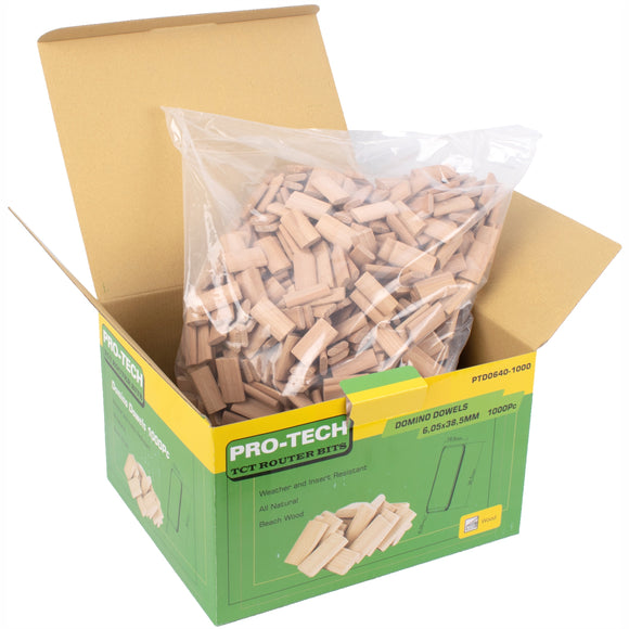 Image of a DOMINO TENON 6X40MM 1000PC BOX BEECH WOOD