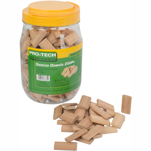 Image of a DOMINO TENON 6X40MM 250PC JAR BEECH WOOD