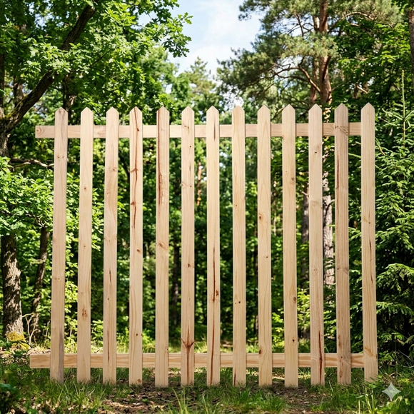 CTM Wooden Picket Fencing 1800 x 1500 x 16 Untreated