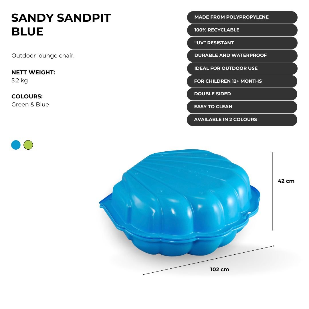 Image of a ECONOFURN Progarden Sandy 2 Piece Clamshell Sandpit Pool 2