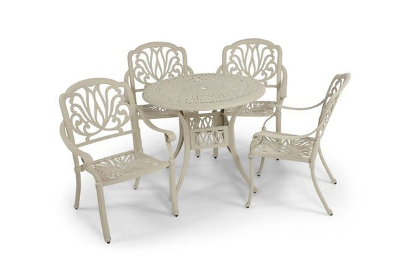 Anray 4 Seater Protea with 90cm Patio Table Set ROUND - Sand Beige