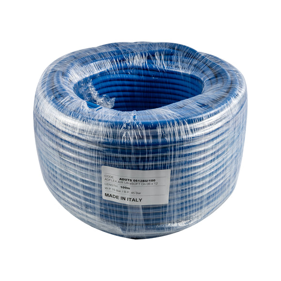 Image of a ULTRA SOFT AIR HOSE 6MM X12MM BLUE X100M BP45 BAR