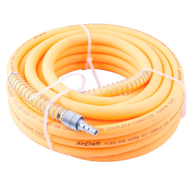 Image of an AirCraft Flex Air Hose Kit 8mm X 10M Orange W/Quick Coupler & Connector Yohkon