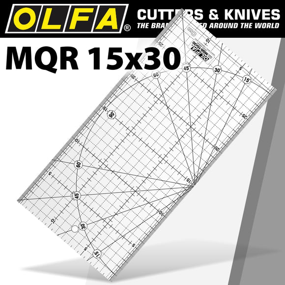 Image of a Olfa Metric Quilt Ruler 15Cm X 30Cm - Metric Grid