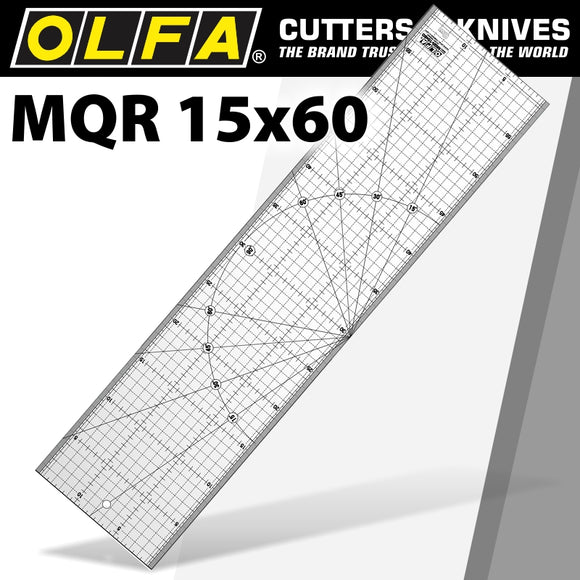 Image of a Olfa Metric Quilt Ruler 15Cm X 60Cm - Metric Grid