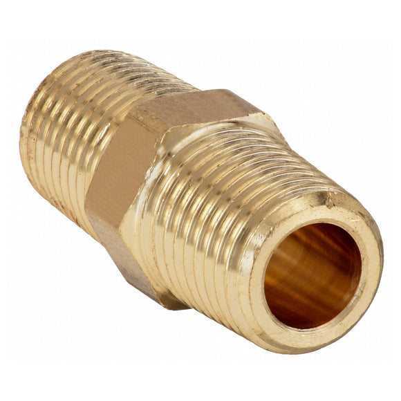 Image of an AirCraft Nipple Brass 3/8X3/8 M/M