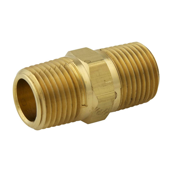 Image of an AirCraft Nipple Brass 1/2X1/2 M/M