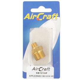 Image of an AirCraft Nipple Brass 1/8X3/8 M/M 1Pc Pack