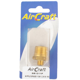 Image of an AirCraft Nipple Brass 1/8X1/2 M/M 1Pc Pack