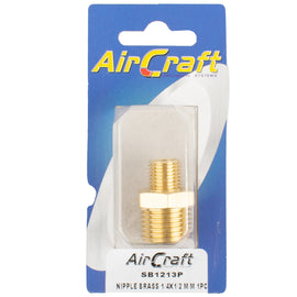 Image of an AirCraft Nipple Brass 1/4X1/2 M/M 1Pc Pack