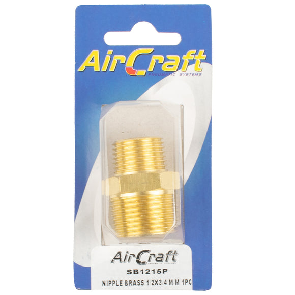 Image of an AirCraft Nipple Brass 1/2X3/4 M/M 1Pc Pack