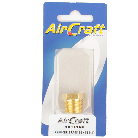 Image of an AirCraft Reducer Brass 3/8X1/8 M/F Conical 1Pc Pack