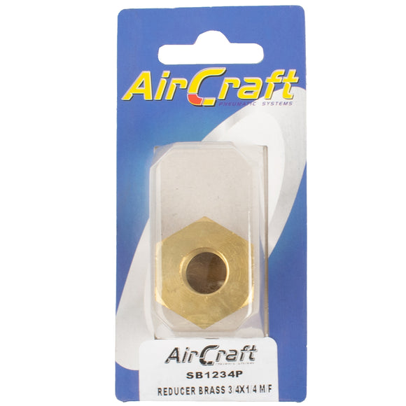 Image of an AirCraft Reducer Brass 3/4X1/4 M/F Conical 1Pc Pack