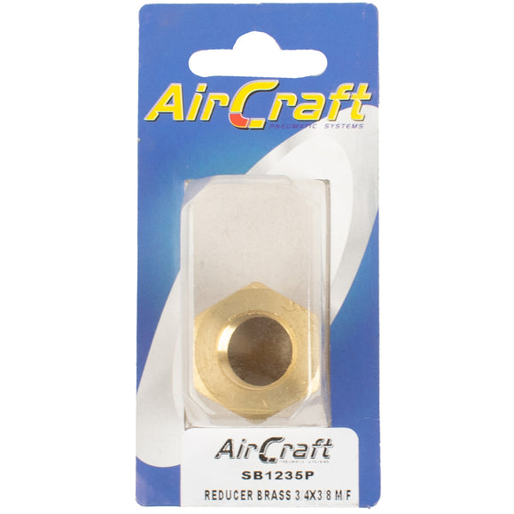 Image of an AirCraft Reducer Brass 3/4X3/8 M/F Conical 1Pc Pack