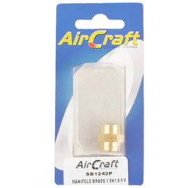 Image of an AirCraft Manifold Brass 1/8X1/8 F/F 1Pc Pack