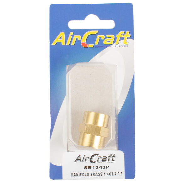 Image of an AirCraft Manifold Brass 1/4X1/4 F/F 1Pc Pack
