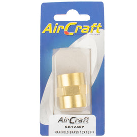 Image of an AirCraft Manifold Brass 1/2X1/2 F/F 1Pc Pack