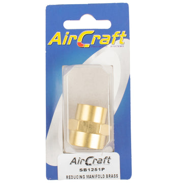 Image of an AirCraft Reducing Manifold Brass 3/8X1/2 F/F 1Pc Pack