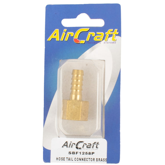 Image of an AirCraft Hosetail Connector Brass 1/4F X 8mm1Pc Pack