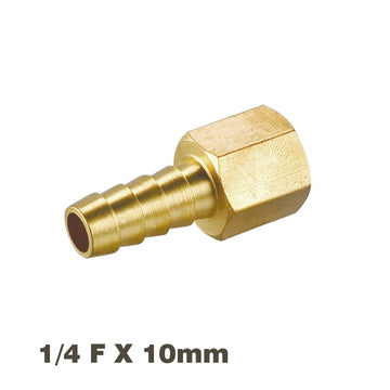 Image of an AirCraft Hosetail Connector Brass 1/4F X 10mm