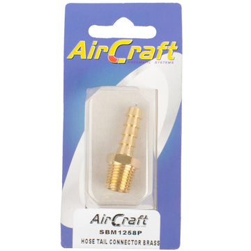 Image of an AirCraft Hosetail Connector Brass 1/4M X 8mm1Pc Pack