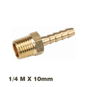 Image of an AirCraft Hosetail Connector Brass 1/4M X 10mm