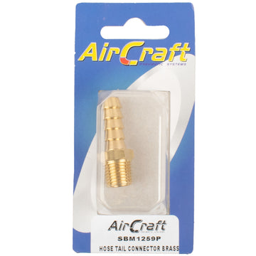 Image of an AirCraft Hosetail Connector Brass 1/4M X 10mm1Pc Pack
