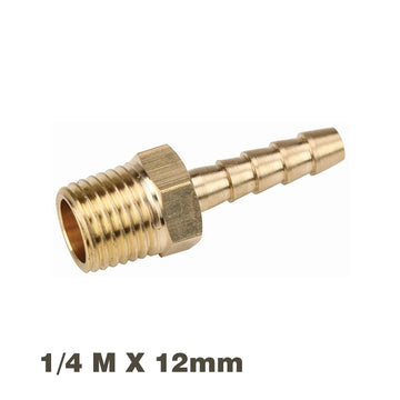 Image of an AirCraft Hose Connector Brass 1/4Mx12mm