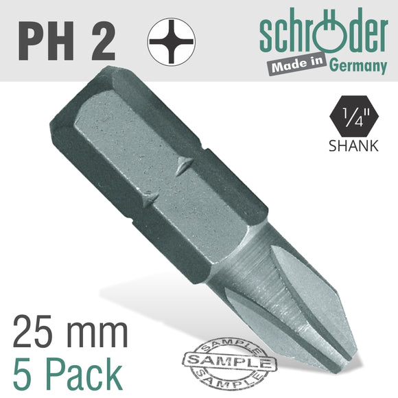 Image of a PHIL.NO.2X25MM CLASSIC INS.BIT 5 PACK