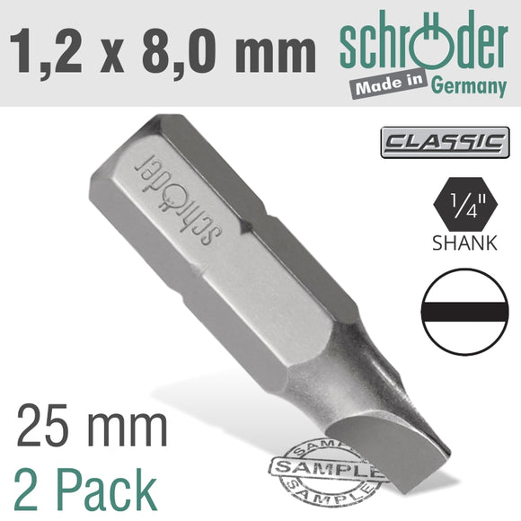 Image of a SLOTTED BIT 1.2X8MM 25MM 2CD