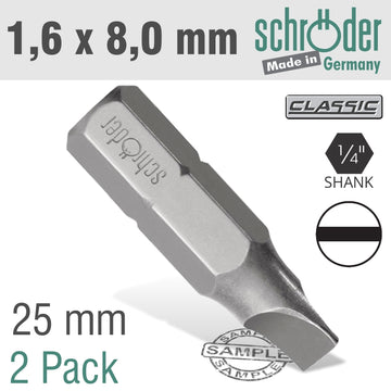 Image of a SLOTTED BIT 1.6X8MM 25MM 2CD