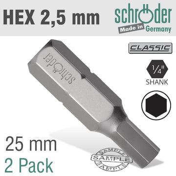 Image of a HEX/ALLEN INS.BIT 2.5MM 2/PACK